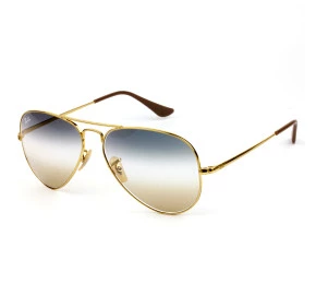 Óculos Ray Ban Aviator Metal II RB3689 Dourado Azul Degrade 001/GD 58mm 