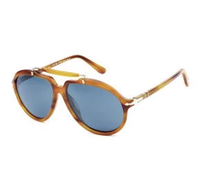 Óculos Persol Senna 0202-S Marrom Listrado Azul 960/R5 57mm 