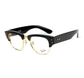 Óculos Ray Ban Mega Clubmaster RB0316V Preto Dourado 2000 50mm 