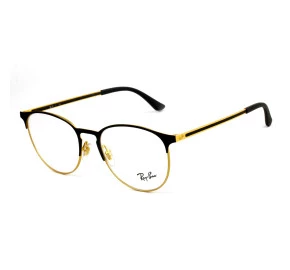 Óculos Ray Ban Round RB6375 Preto Fosco Dourado 3051 53mm 