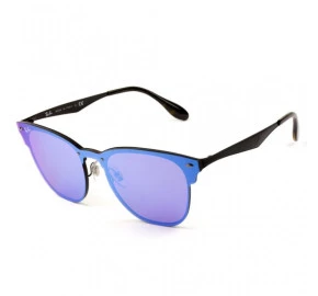 Ray Ban Blaze Clubmaster RB3576-N - Preto/Azul Espelhado 153/7V 47mm  - Óculos de Sol