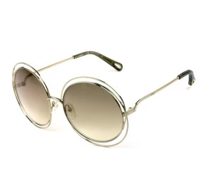 Chloé CE 114SD - Óculos de Sol 777 Dourado Semi Espelhado Lentes 58mm