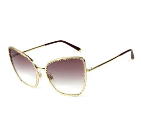 Dolce & Gabbana DG2212 - Óculos de Sol Roxo Degradê/Dourado 02/8H Lentes 61mm