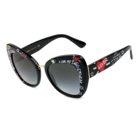 Dolce & Gabbana DG4319 - Óculos de Sol 3180/8G Preto Estampado Lentes 51mm