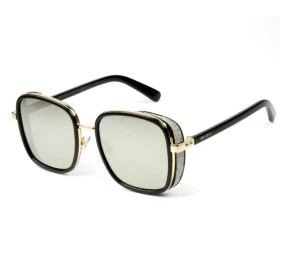 Jimmy Choo ELVA/S - Preto/Dourado Espelhado 2M2T4 54mm - Óculos de Sol