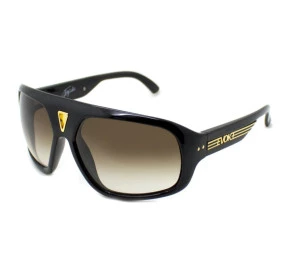 Óculos Evoke Fittipaldi Black Shine Gold Brown Gradient
