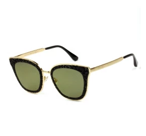 Jimmy Choo LIZZY/S - Óculos de Sol 2M2K1 Preto e Dourado Lentes 63mm