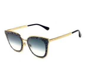 Jimmy Choo LIZZY/S - Dourado/Azul Degradê KY208 63mm - Óculos de Sol