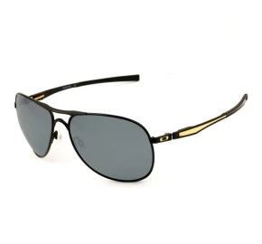 Oakley Plaintiff Matte Black/Gold Grey Polarized 4057 10