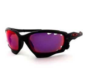 Oakley Racing Jacket Vented Matte Black Ink/ Red Iridium Polarized 9171 20