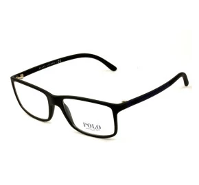 Polo Ralph Lauren PH2126 - Preto Fosco/Azul 5505 55mm - Óculos de Grau