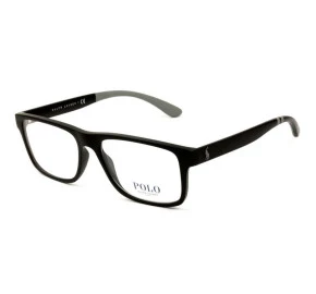 Polo Ralph Lauren PH2182 - Preto Fosco/Cinza 5523 56mm - Óculos de Grau