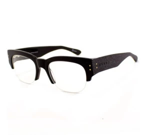 Óculos de Grau Evoke Plays Louder 01 Upper - Black Shine Sanded Gold Demo Lens