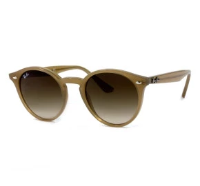 Ray Ban Round RB2180 - Bege Translúcido/Marrom Degradê 6166/13 49mm - Óculos de Sol