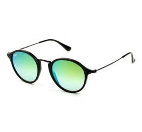 Ray Ban Round Fleck RB2447 - Preto/Verde Espelhado 901/4J 49mm - Óculos de Sol