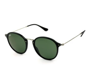 Ray-Ban Round Fleck RB2447 - Preto Brilho/G15 901 52mm - Óculos de Sol