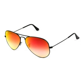 Ray Ban Aviador RB3025L - Preto/Vermelho Espelhado 002/4W 58mm - Óculos de Sol