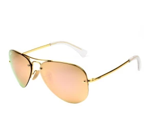 Ray Ban Aviador RB3449 - Dourado/Rose Espelhado 001/2Y 59mm - Óculos de Sol