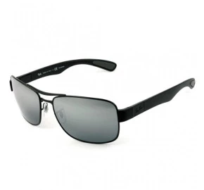 Ray Ban RB3522 - Preto Fosco/Prata Polarizado 006/82 64mm - Óculos de Sol