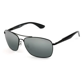 Ray Ban RB3531L - Preto/Cinza Semi-Espelhado 006/88 64mm - Óculos de Sol