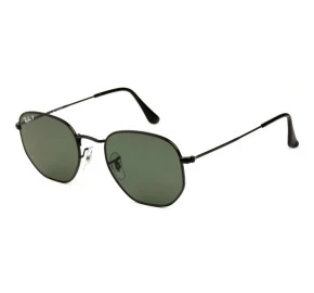 Ray Ban Hexagonal RB3548N - Preto/G15 Polarizado 002/58 51mm - Óculos de Sol