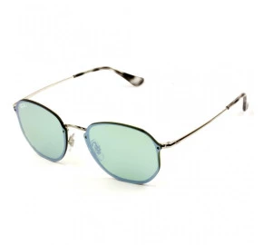 Ray Ban Blaze Hexagonal RB3579-N - Prata/Verde 003/30 58mm - Óculos de Sol