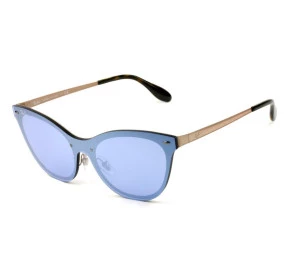 Ray Ban Blaze Cat Eye RB3580-N - Dourado/Azul Semi-Espelhado 9039/1U 43mm - Óculos de Sol