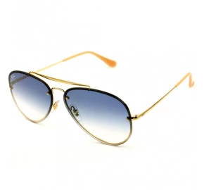 Ray Ban Blaze Aviador RB3584-N Dourado/Azul Degradê 001/19 61mm - Óculos de Sol