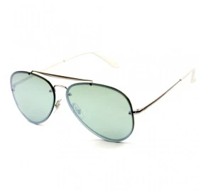 Ray Ban Blaze Aviador RB3584-N - Prata/Verde Semi-Espelhado 9051/30 61mm - Óculos de Sol