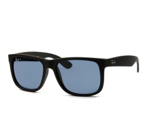 Ray Ban Justin RB4165L - Preto/Azul Polarizado 622/2V 55mm - Óculos de Sol