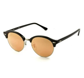 Ray Ban Clubround RB4246 - Preto/Rose Espelhado 1197/Z2 51mm - Óculos de Sol