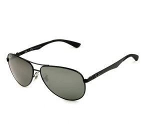 Ray Ban Carbon Fibre RB8313 Preto/Cinza Semi Espelhado Polarizado 002/K7 61mm - Óculos de Sol