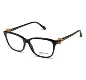 Roberto Cavalli Sadalachbia 950 - Preto Brilho/Dourado 001 54mm - Óculos de Grau