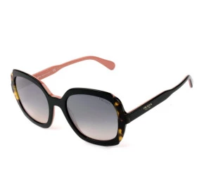 Prada SPR 16U - Preto/Turtle/Cinza Degradê Semi-Espelhado 5ZW-GR0 54mm - Óculos de Sol