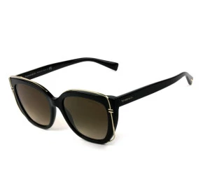 Tiffany & Co TF4148 - Óculos de Sol 8001/3B Preto e Dourado/Marrom Degradê Lentes 54mm