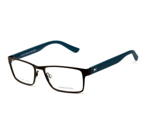 Tommy Hilfiger TH1420 - Preto Fosco/Azul VXS 52mm - Óculos de Grau