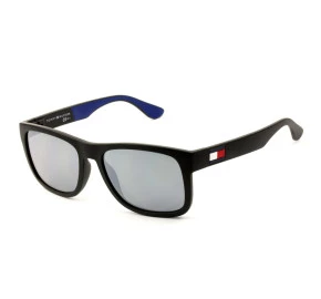 Tommy Hilfiger TH1556/S - Preto Fosco/Cinza Espelhado D51T4 56mm - Óculos de Sol
