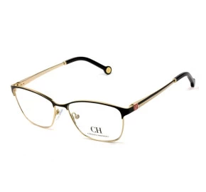Carolina Herrera VHE 125 - Óculos de Grau 0301 Preto e Dourado Lentes 54mm