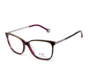 Carolina Herrera VHE 758N - Óculos de Grau 06BA Marrom/Roxo Lentes 54mm