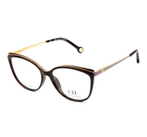 Carolina Herrera VHE 783 - Marrom Degradê/Dourado 09D2 53mm - Óculos de Grau