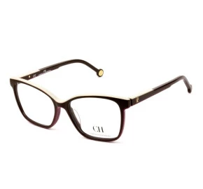 Carolina Herrera VHE 801 - Óculos de Grau 0ABG Marrom/Vinho/Branco Lentes 53mm