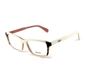 Prada VPR 01V - Branco/Turtle/Rosa 0R9-1O1 55mm - Óculos de Grau