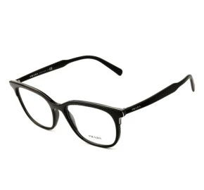 Prada VPR 05V - Preto/Prata 264-1O1 55mm - Óculos de Grau
