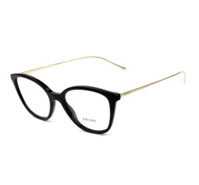 Prada VPR 11V - Preto/Dourado 1AB-1O1 51mm - Óculos de Grau