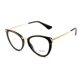 Prada VPR 53U Preto/Dourado 1AB-1O1 52mm - Óculos de Grau