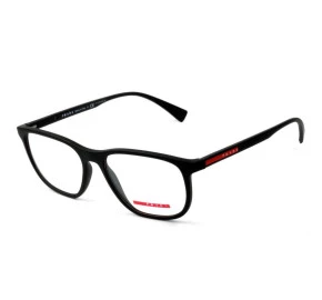 Prada VPS 05L - Preto Fosco/Vermelho DG0-1O1 55mm - Óculos de Grau