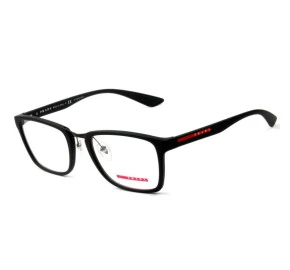 Prada VPS 06L - Preto Fosco/Vermelho DGO-1O1 55mm - Óculos de Grau