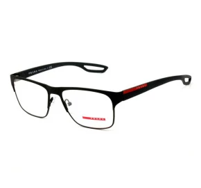 Prada Linea Rossa VPS 52G - Preto Fosco/Vermelho DG0-1O1 57mm - Oculos de Grau