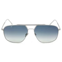 Lacoste L218SPC - Prata/Azul Degradê 045 60mm - Óculos de Sol