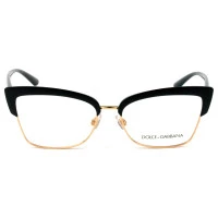 Dolce & Gabbana DG5045 - Preto/Dourado 501 55mm - Óculos de Grau